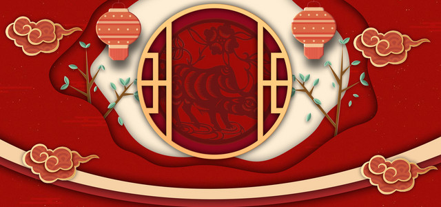 牛年喜庆春节背景图