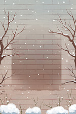 树枝下雪背景图片 树枝下雪背景素材图片 千库网