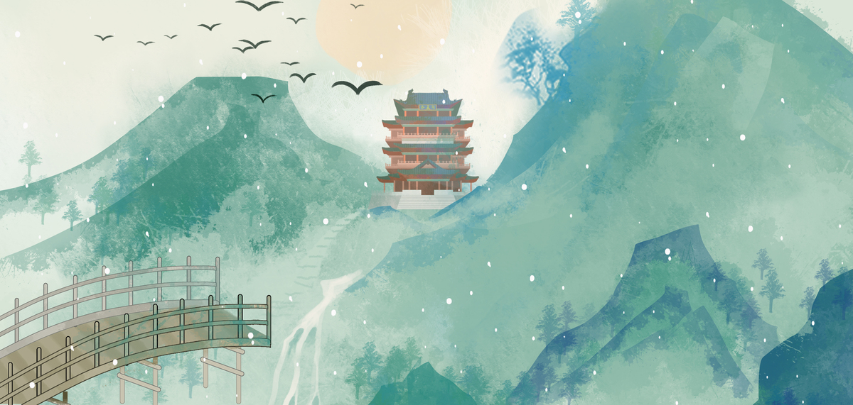 建筑古代水墨背景图片_建筑古代水墨背景素材图片_千库网