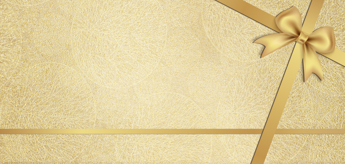 代金券简约金色蝴蝶结黄色质感商务背景