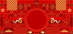 龙年补充几何红色国潮设计