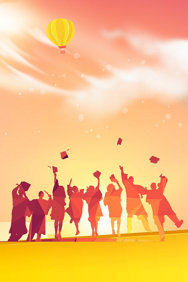 剪影、毕业季、狂欢背景图片_剪影、毕业季、狂欢背景素材图片_千库网