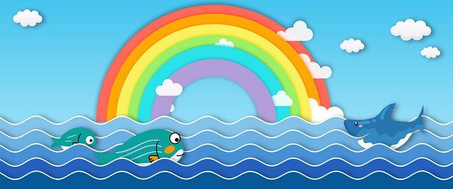 卡通彩虹广告背景