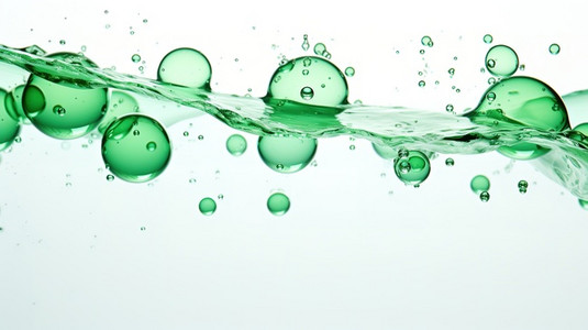 白色透明气泡背景图片_白色背景下透明的绿色气泡16