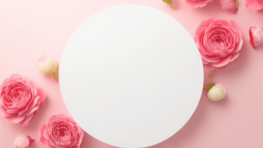 边框礼物素材背景图片_清新情人节花朵白色圆框背景素材