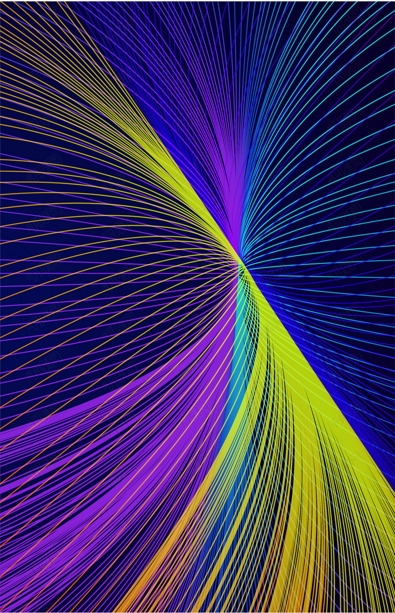 炫丽几何渐变条纹海报