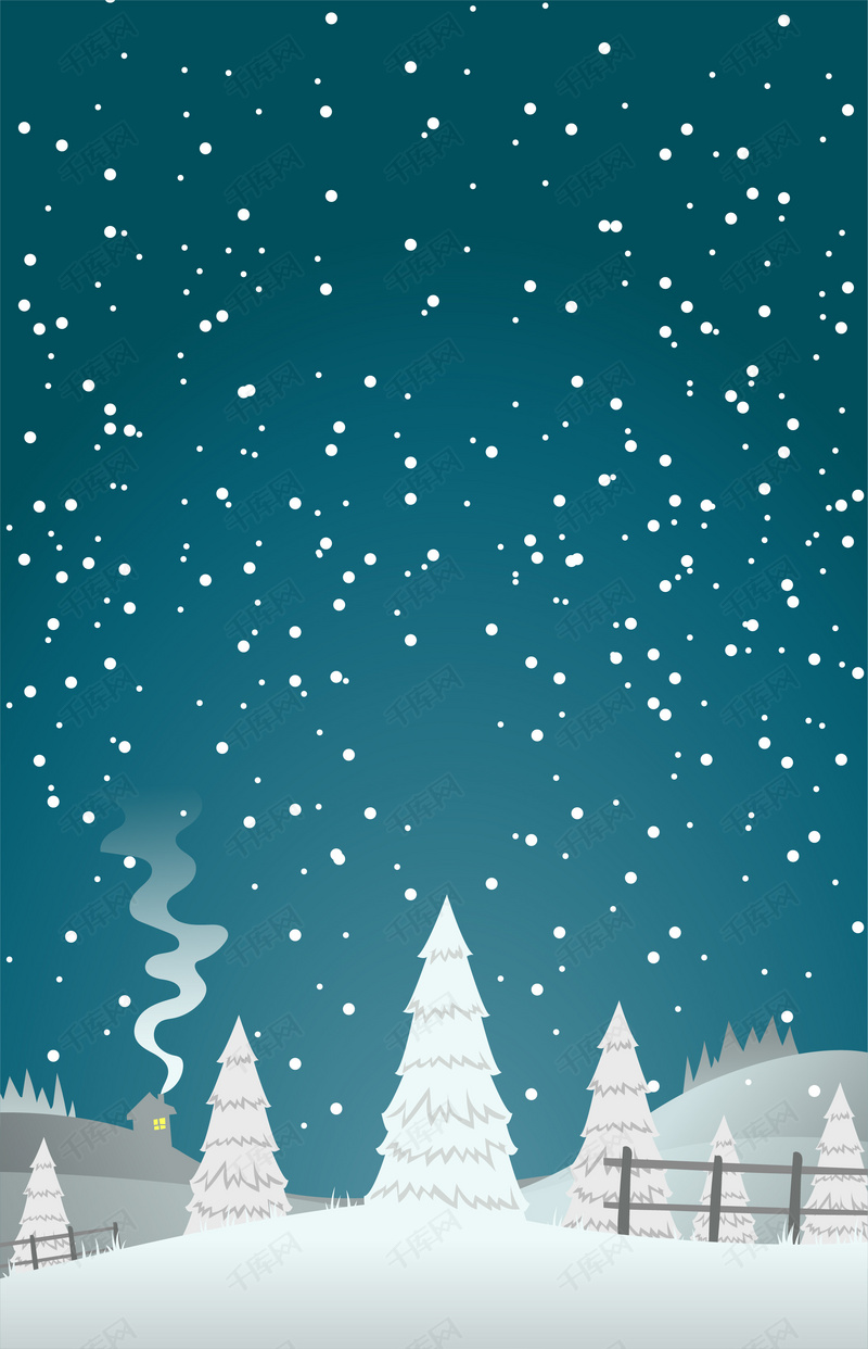 简约唯美冬天雪景背景素材