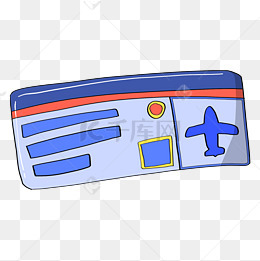 绿色护照登机牌插画