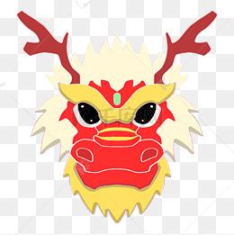 手绘新年龙头插画