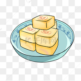 新鲜糕点红豆糕插画