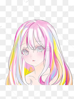 彩绘可爱漫画女孩设计可商用元素