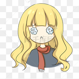 可爱女孩表情感动插画