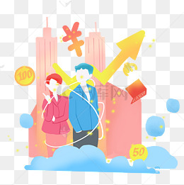 金融理财增值扁平png