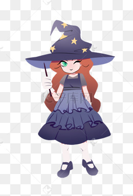 元素梦幻奇幻南瓜小魔女设计元素