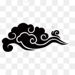 黑色祥云手绘简图