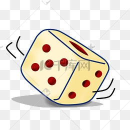 卡通手绘原创厚涂滚动的骰子素材png