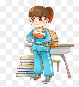 开学校园主题学生卡通人物