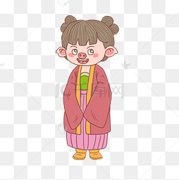 猪年2019年卡通手绘古代婢女