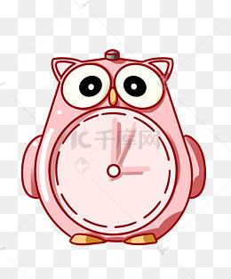 红色时钟卡通插画