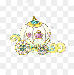 手绘精美梦幻童话故事里的公主南瓜车