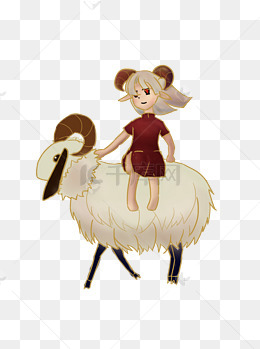 拿着红气球坐在纸飞机上飞翔的女人