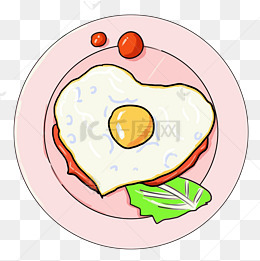 美食煎鸡蛋早餐插画