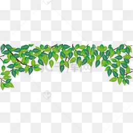 春游 绿色树叶 边角装饰 png