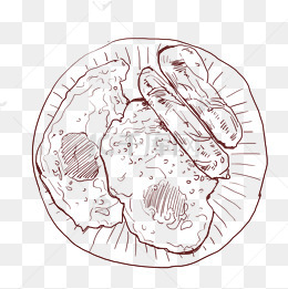 线描早餐手绘插画