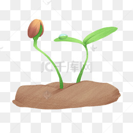 手绘春季破土的嫩芽插画