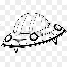 漂亮的线描宇宙飞船