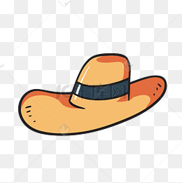 矢量卡通手绘橙色渔夫帽免抠图png