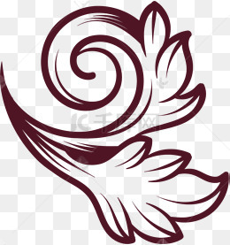 卷曲的矢量卷草纹装饰