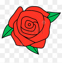 卡通红色的玫瑰花朵免抠图