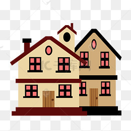 卡通房屋小洋楼插画