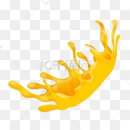 手绘飞溅黄色液体插画