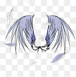 飘落的羽毛翅膀插画