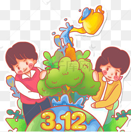 卡通绿色植物免抠图
