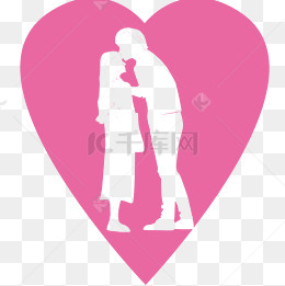 520情人节情侣剪影心psd