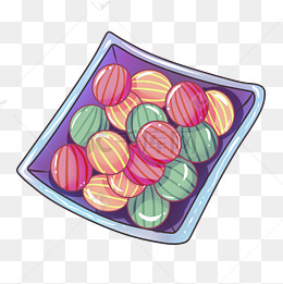 手绘彩色西瓜糖插画