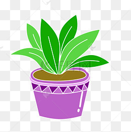 卡通绿色植物盆栽免抠图