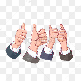 卡通手绘大拇指点赞png免抠素材