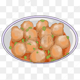 插画手绘肉丸子图