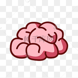 卡通手绘器官扁平风大脑矢量图