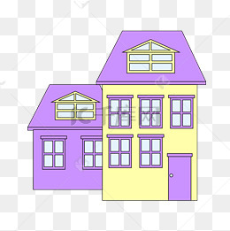 紫色别墅装饰插画