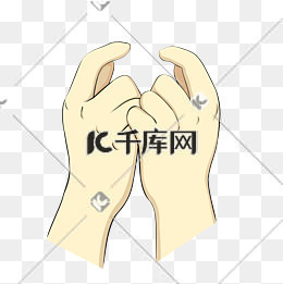 双手半握比心手势