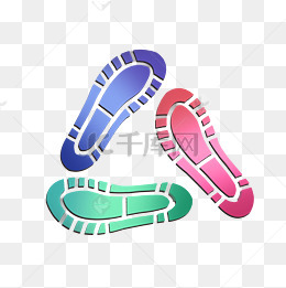 彩色鞋底脚印插图