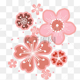 立体樱花装饰插画