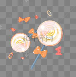 橘色糖果糖豆插画