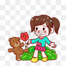 六一快乐的女孩小熊玩具