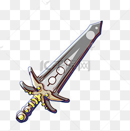 黄色剑柄长剑插画